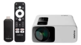 Projetor Full Hd Intelbras E Smart Box Tv Stick Pfls210 Cor Branco 110v/220v