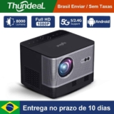 Projetor ThundeaL-TDA5 Full HD, 1080P, Suporte 4K, Wifi 5G, 8.000 Lumens, Android