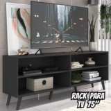 Rack para TV 75″ Retrô Jazz Multimóveis MP1017 Preto