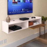 Rack Suspenso Home Classic Decoração Casa Apartamento Pequeno Sala Estar Quarto Tv 32 42 50 Polegadas 1 Porta Puxador Concha – Lojas RPM (Off White/Ripado)