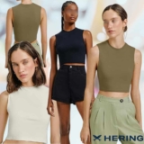 Regata Feminina Cropped Em Malha Com Elastano