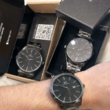 Relógio Chroma Masculino Preto Saint Germain Clássico Caixa Preta Detalhes Prata 42mm