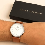 Relógio De Couro Marrom Masculino Bronx Silver 40mm Cor do fundo Branco