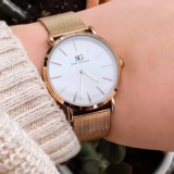 Relógio Feminino Dourado Rosé Saint Germain Nolita Rosé Gold 32mm fundo Branco