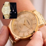 Relógio Feminino Mondaine Original Barato + Colar E Brincos