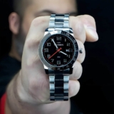 Relógio Technos Masculino Prata Militar Prova Dágua Correia Prateado Bisel Prateado Fundo Preto