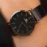Relógio Unissex Preto Saint Germain Houston Full Black 40mm Fundo Preto