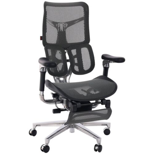 Cadeira de Escritório Comfy Sihoo Edge Tela Mesh Preta Base Alumínio, Múltiplos Ajustes Braço 6D