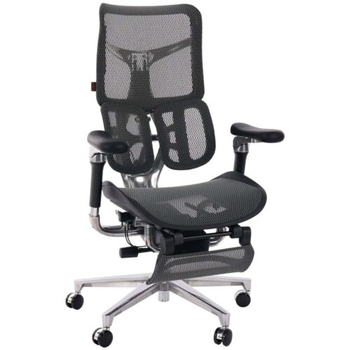 Cadeira de Escritório Comfy Sihoo Edge Tela Mesh Preta Base Alumínio, Múltiplos Ajustes Braço 6D