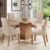 Sala De Jantar Estofada Madesa Evelin Mesa Tampo Vidro Com 4 Cadeiras Cor Rustic/Crema/Imperial MDJA0401037GSIM