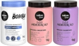 Salon Line, Cronograma Capilar, SOS Bomba Original + SOS Hidratação, Somente Hidratação Turbinada é Vegano – Para Todos os Tipos de Cabelos, 1 kg