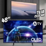 Samsung AI TV 4 OLED 4K 48S90D 2024,  Processador com AI, Painel até 144hz, Design LaserSlim, AI Energy Mode, Alexa built in