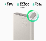 Samsung Bateria Carregador Portatil 3x USB-C 20000mAh Super Rapida 45W – Bege