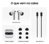 Samsung Galaxy Buds3 Fe, Fone De Ouvido Sem Fio, Cancelamento Ativo De Ruído, Galaxy Ai Cinza