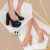 Scarpin Griffe Meia Pata Salto Alto