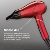 Secador de Cabelo Conair Hair Designer com 2 Velocidades, 2 Temperaturas e Cabo Dobrável 1800W Vermelho 127V