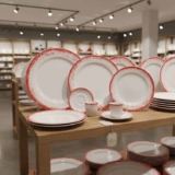 Serviço de Jantar e Café 20 Peças em Porcelana, Decoração Névoa Vermelho, Porcelana Schmidt