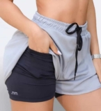 Short Duplo Compreensão Fitness Bermuda Academia Feminino