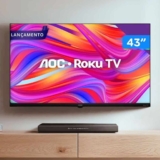 Smart TV 43″ FULL HD AOC Roku TV 43S5045/78G HDMI 1 USB Wifi