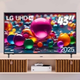 Smart TV 4K 43″ LG UHD 43UA8550PSA Processador a7 Ger8 AI Alexa integrado Otimizador de Jogos webOS 25 compatível com Controle Smart Magic