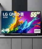 Smart TV 4K 55″ LG QNED 55QNED80T Processador α5 Ger7 AI Quantum Dot Nanocell Local Dimming Design Super Slim Alexa/Chromecast integrado webOS 24