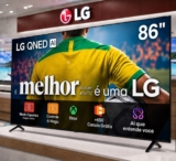 Smart TV 4K 86″ LG QNED73 Portal de Games Processador AI α7 Ger8 4K Super Upscaling Google Cast Integrado Controle AI Magic WebOS 25 Modo Esportes Alerta de Esportes