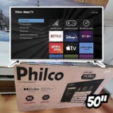 Smart TV 50″ LED UHD 4K Philco PTV5 0G7PR2CSB com HDMI, USB, Wi-Fi e Dolby Audio