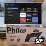 Smart TV 50″ LED UHD 4K Philco PTV5 0G7PR2CSB com HDMI, USB, Wi-Fi e Dolby Audio
