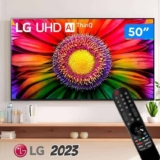 Smart TV 50 Polegadas LG 4K UHD, 3 HDMI, 2 USB, Bluetooth, Wi-Fi, ThinQ AI, Alexa, Google Assistente – 50UR8750PSA