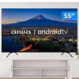 Smart TV 55” 4K Ultra HD D-LED Aiwa IPS Android – Wi-Fi Bluetooth Google Assistente 4 HDMI 2 USB AWS-TV-55-BL-01-A