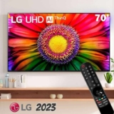 Smart TV 70″ 4K LG UHD ThinQ AI 70UR8750PSA HDR Bluetooth Alexa Google Assistente Airplay2 3 HDMI