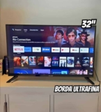 Smart TV AIWA 32” Android HD Borda Ultrafina HDR10 Dolby Áudio AWS-TV-32-BL-02-A