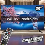 Smart TV AIWA 43” Android Full HD Borda Ultrafina HDR10 Dolby Áudio AWS-TV-43-BL-02-A