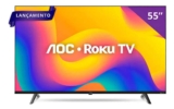 Smart Tv Aoc 55” 4k Dled Roku Wi-fi Hdr Alexa 55u7045/78g