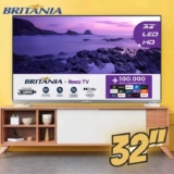 Smart TV Britânia 32″ HD LED Dolby Audio Roku TV 3 HDMI 2 USB BTV32G7PR2CSGBLH