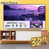 Smart TV Britânia 32″ HD LED Dolby Audio Roku TV 3 HDMI 2 USB BTV32G7PR2CSGBLH