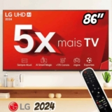 Smart TV LG NanoCell NANO80 4K de 86 polegadas 86NANO80