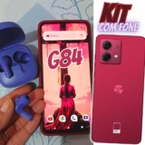 Smartphone Motorola Moto G84 5G 256GB Viva Magenta – Vegan Leather + Fone Moto Buds 135 Lilac