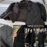 Sobretudo Masculino Jaqueta Puffer Bobojaco Comprido Capuz
