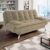 Sofá-Cama 3 Lugares Casal Premium Suede Velvet Bege – Mobly