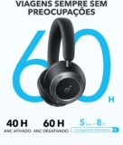 soundcore Space One Pro da Anker, Fones com Cancelamento Adaptativo de Ruído Ativo, 6 Mics, Design Super Dobrável, 60h de Áudio Sem Perdas, Carregamento Ultra-Rápido, Áudio Sem Fio Hi-Res, Confortável
