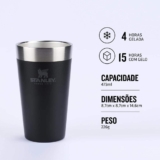 Stanley – Copo de cerveja isolado, copo empilhável Stay Chill de 473 ml, para bebidas quentes ou frias