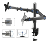 Suporte 2 Monitor Tv Aço Mesa Articulad Vesa Ajuste Promoção Black