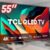 Smart Tv Qled 55 4k Tcl C635 Google Tv, 120 Hz-dlg, Dolby Vision E Atmos, Onkyo, Comando De Voz à Distância E Google Assistant Chumbo Com Preto