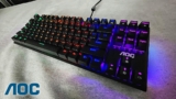 Teclado Mecânico Gamer AOC GK450, LED Rainbow, switch Red, N-Key Rollover e 100% Anti-Ghosting, US – GK450BR/FG