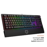 Teclado Mecânico Gamer Husky Anchorage Full Size, RGB, Switch Gateron EF Brown, ABNT2, Preto – HTG200PTMA