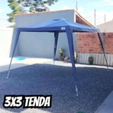 Tenda Gazebo Azul Polietileno 3×3 Metros Desmontável Belfix