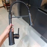Torneira Cozinha Gourmet Bancada Flexível Monocomando Pia Preto B22-black