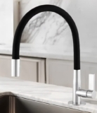 Torneira Pia Para Cozinha Bancada Mesa Flexível Preta Azul