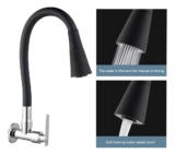 Torneira Preta Flexível Para Parede Gourmet 2 Jatos